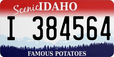 ID license plate I384564