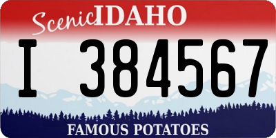 ID license plate I384567