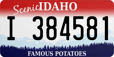 ID license plate I384581