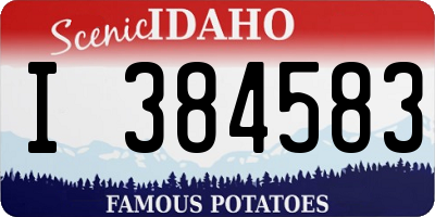 ID license plate I384583