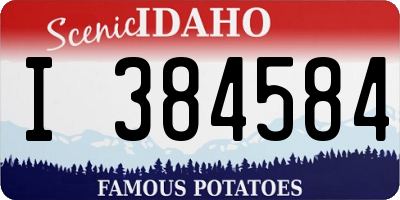 ID license plate I384584
