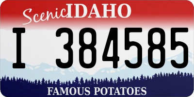 ID license plate I384585