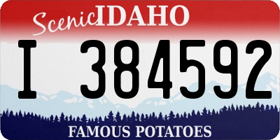 ID license plate I384592