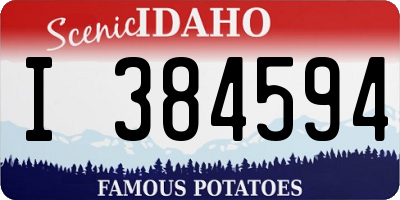 ID license plate I384594