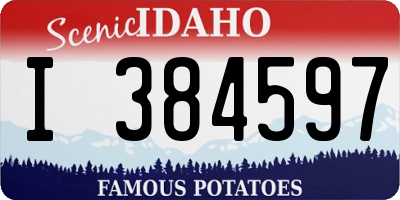 ID license plate I384597