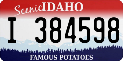 ID license plate I384598