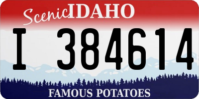 ID license plate I384614