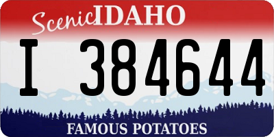 ID license plate I384644