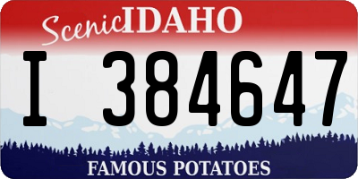 ID license plate I384647
