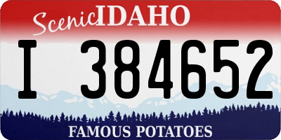 ID license plate I384652