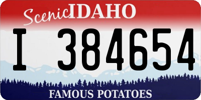 ID license plate I384654