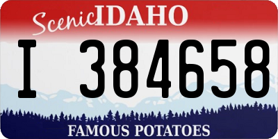 ID license plate I384658