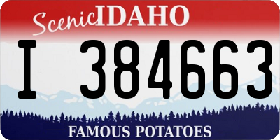 ID license plate I384663