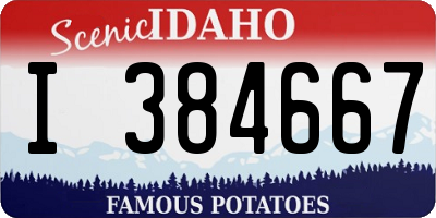 ID license plate I384667