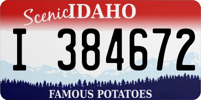 ID license plate I384672