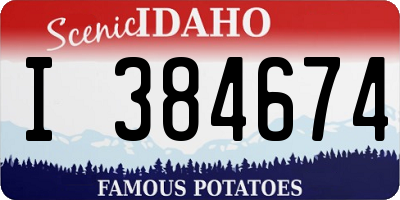 ID license plate I384674