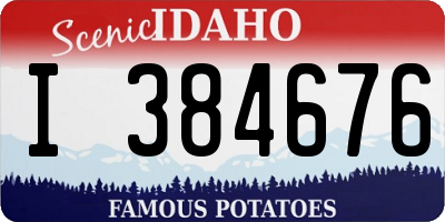 ID license plate I384676