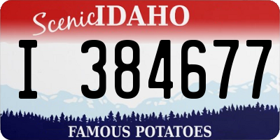ID license plate I384677