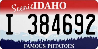 ID license plate I384692