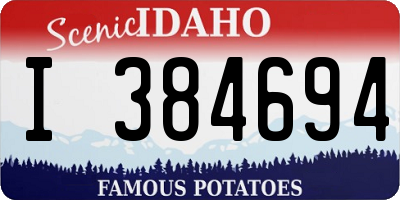ID license plate I384694