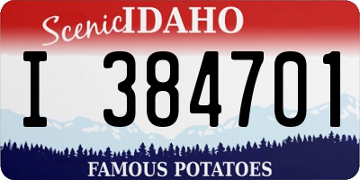 ID license plate I384701