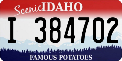 ID license plate I384702