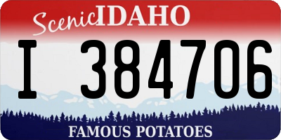 ID license plate I384706