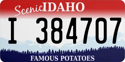 ID license plate I384707