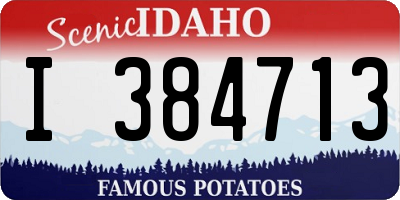 ID license plate I384713