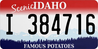 ID license plate I384716