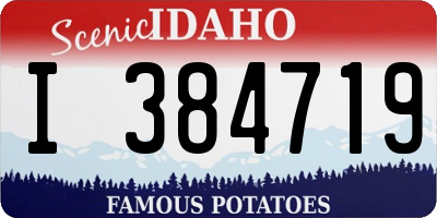 ID license plate I384719