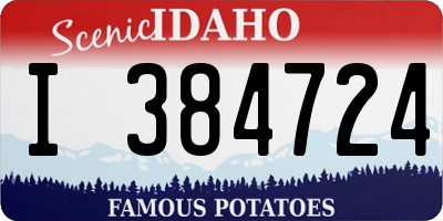 ID license plate I384724