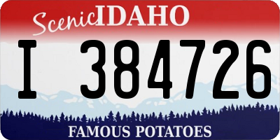 ID license plate I384726