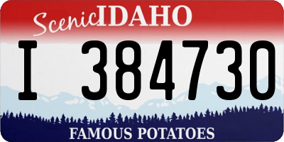 ID license plate I384730