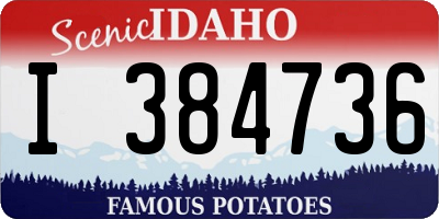 ID license plate I384736