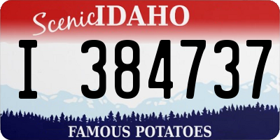 ID license plate I384737