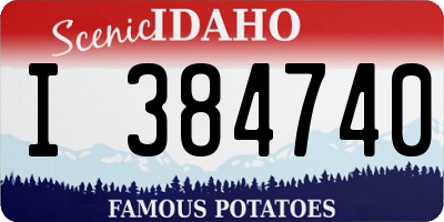 ID license plate I384740