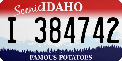 ID license plate I384742