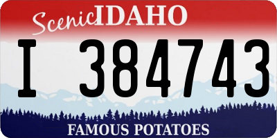 ID license plate I384743