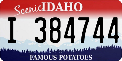ID license plate I384744