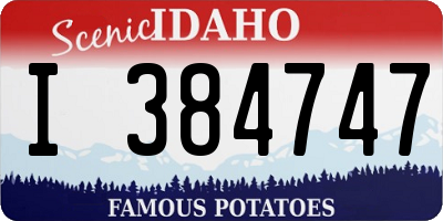 ID license plate I384747