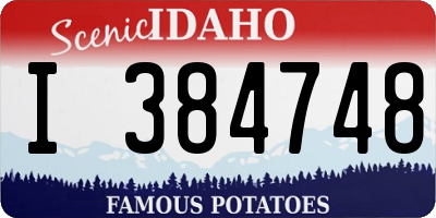 ID license plate I384748