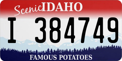 ID license plate I384749