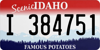 ID license plate I384751