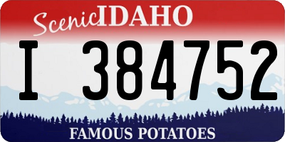 ID license plate I384752