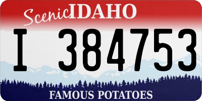 ID license plate I384753