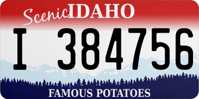 ID license plate I384756