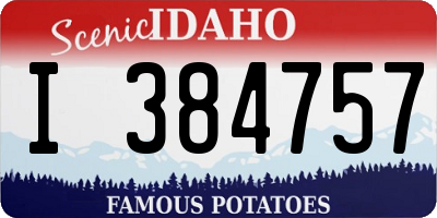 ID license plate I384757