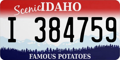 ID license plate I384759