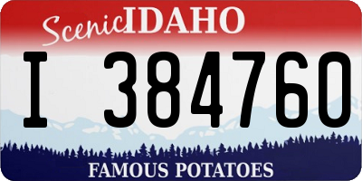 ID license plate I384760